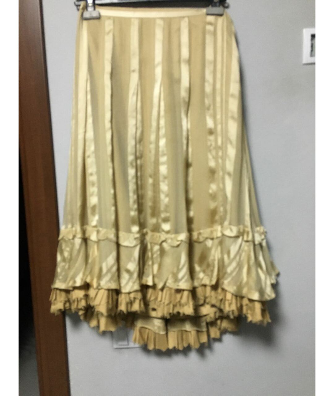 RALPH LAUREN Бежевая шелковая юбка миди, фото 9