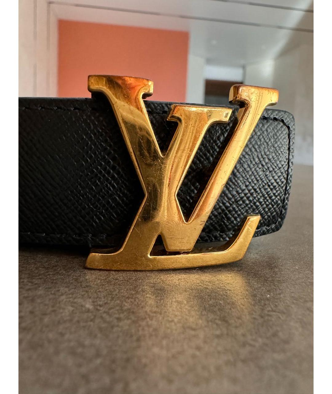 LOUIS VUITTON Черный кожаный ремень, фото 4