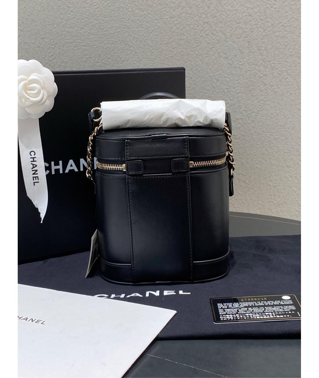 CHANEL Черная кожаная сумка с короткими ручками, фото 3