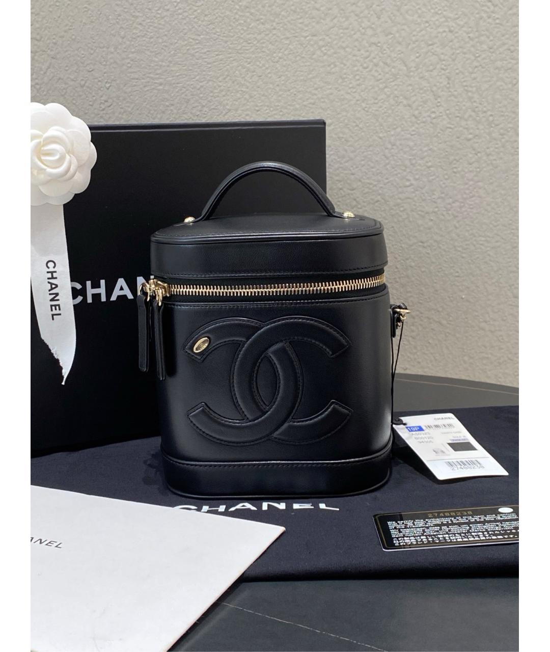 CHANEL Черная кожаная сумка с короткими ручками, фото 9