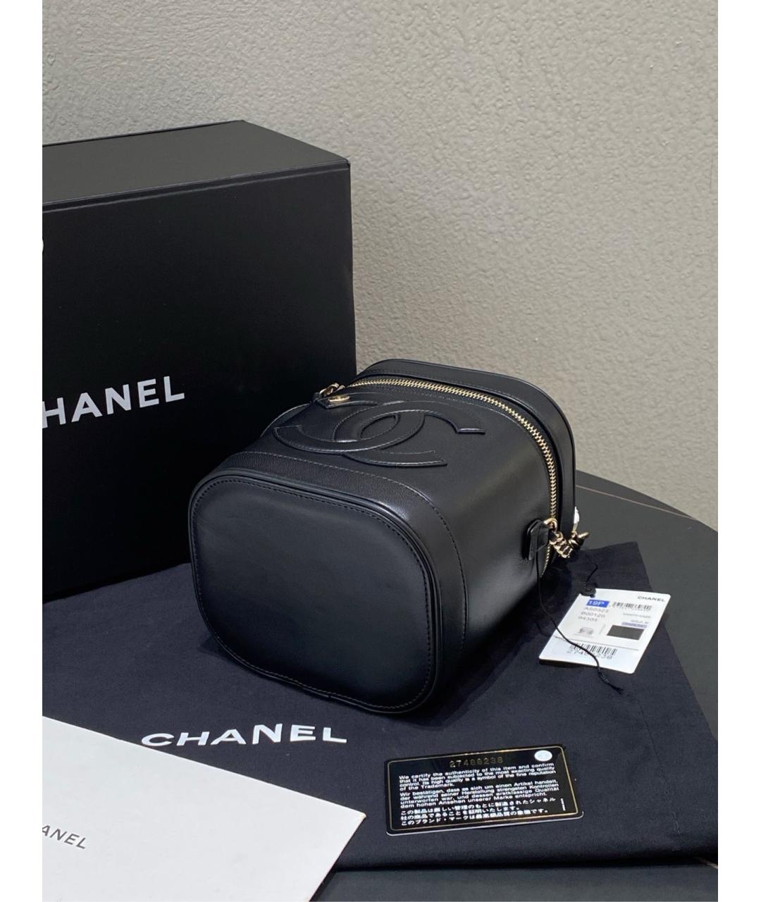 CHANEL Черная кожаная сумка с короткими ручками, фото 7