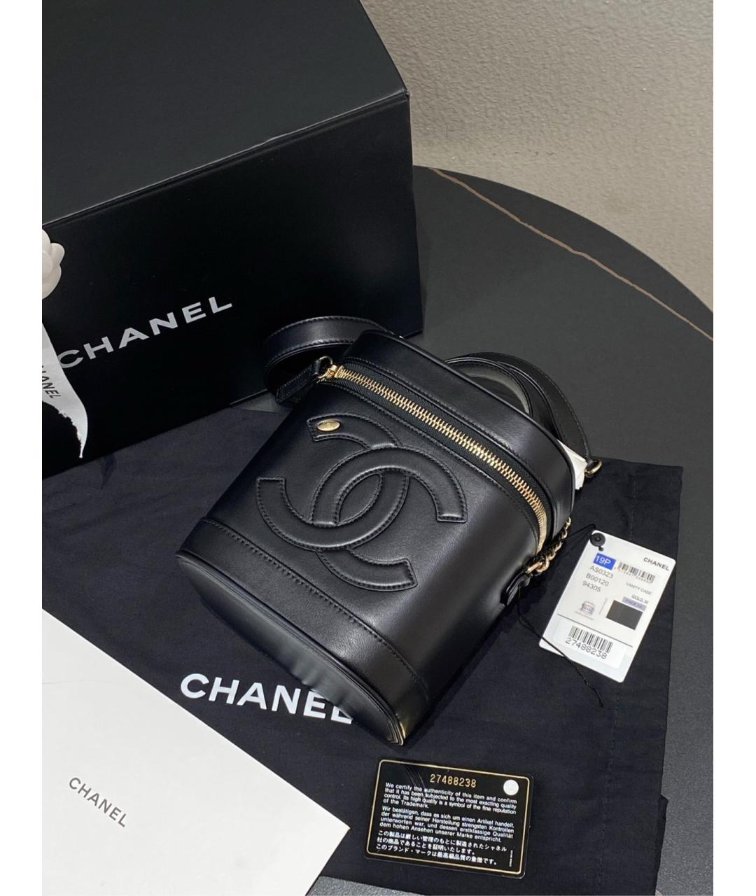 CHANEL Черная кожаная сумка с короткими ручками, фото 4