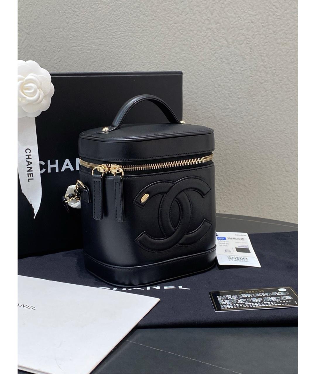 CHANEL Черная кожаная сумка с короткими ручками, фото 2