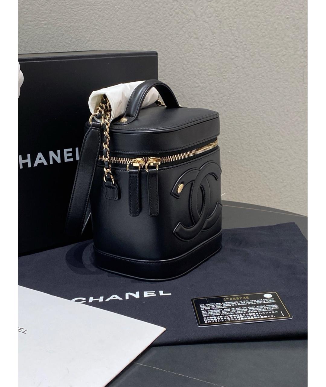 CHANEL Черная кожаная сумка с короткими ручками, фото 5