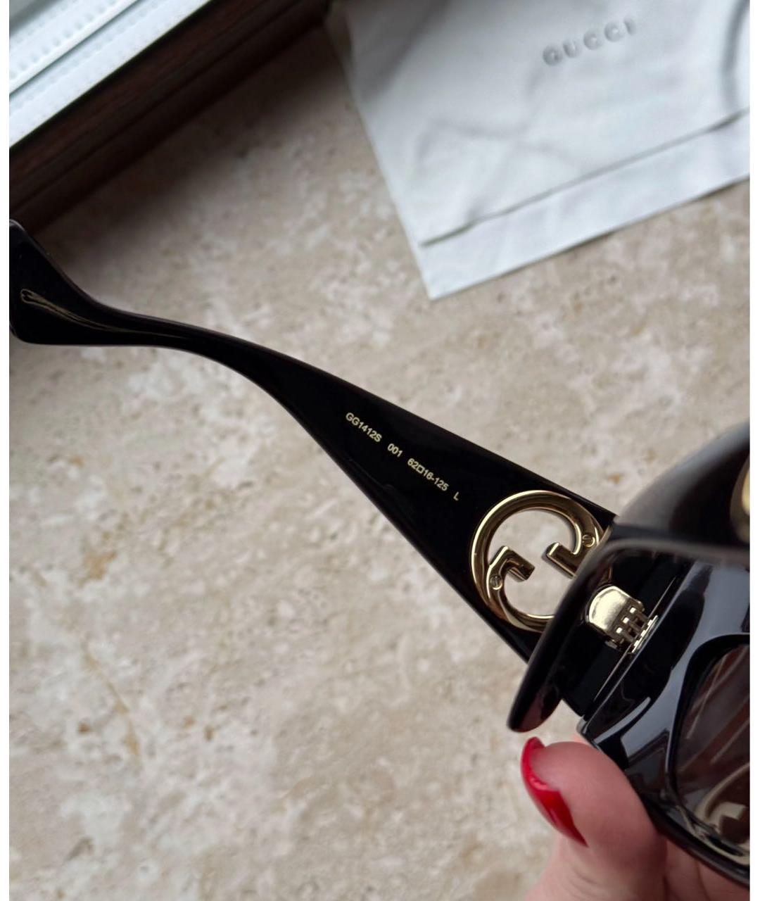 GUCCI Черные пластиковые солнцезащитные очки, фото 5