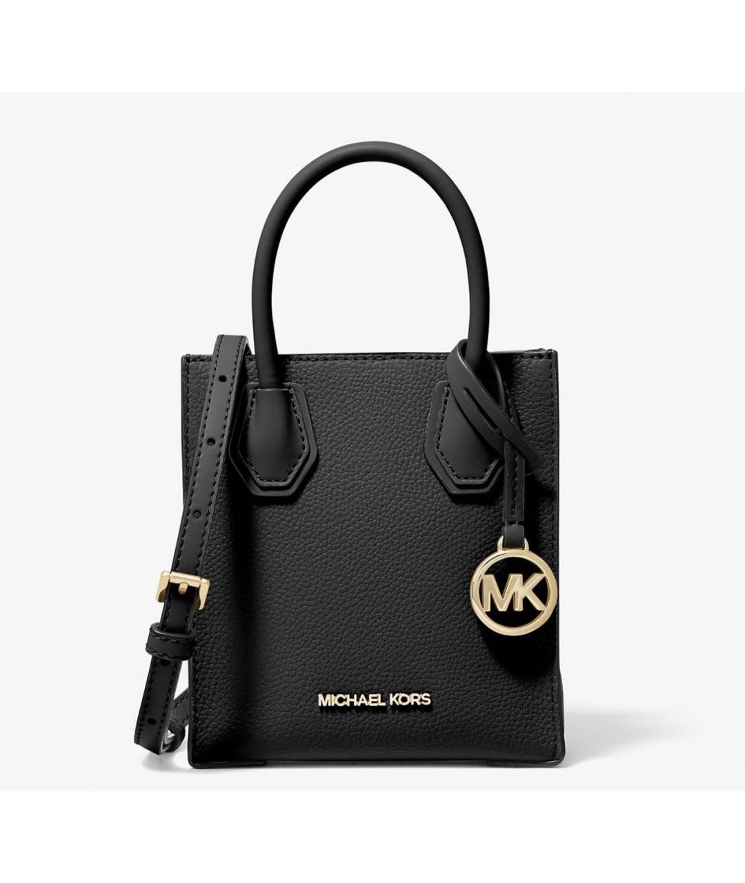 MICHAEL MICHAEL KORS Черная кожаная сумка тоут, фото 5