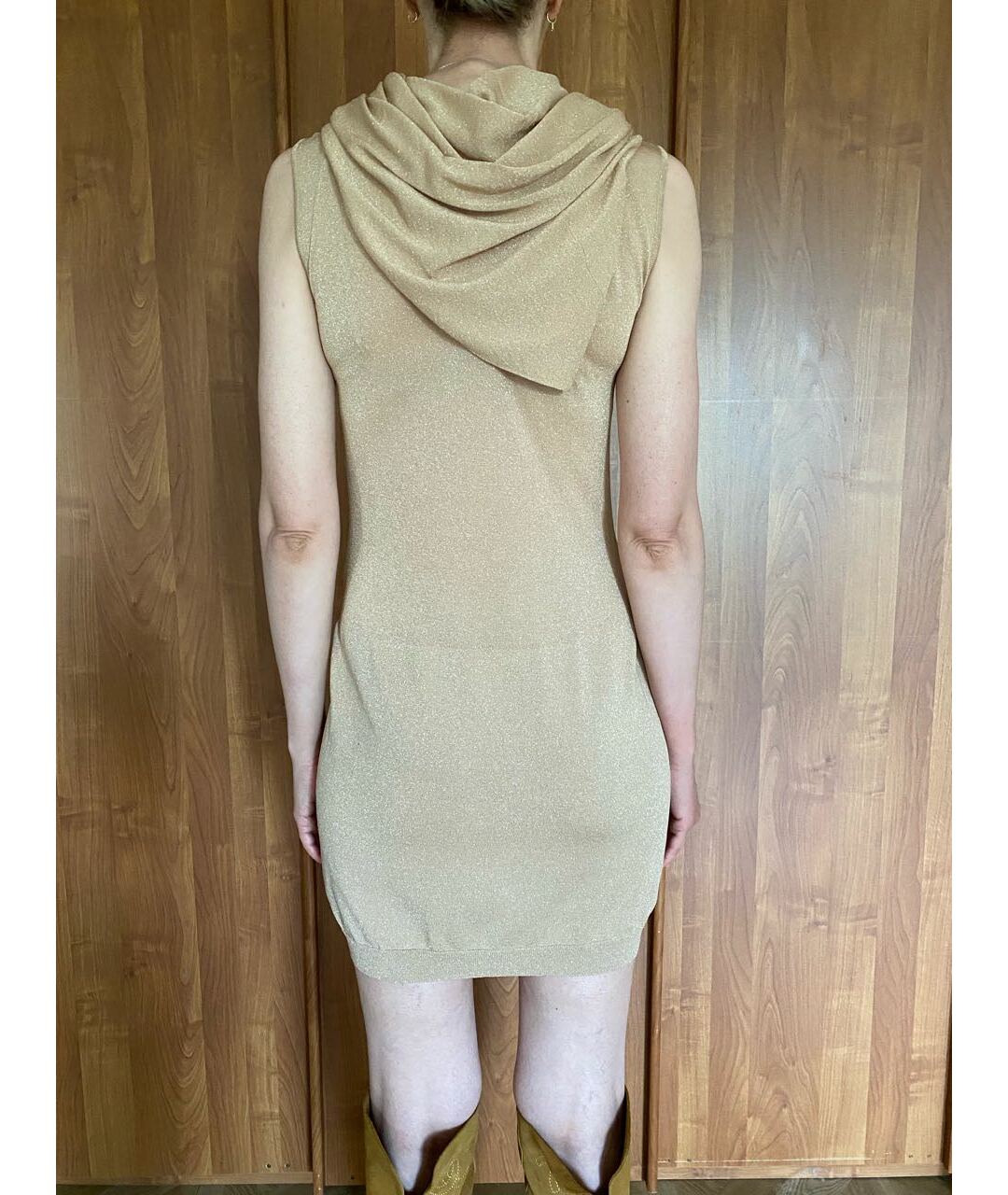 CHANEL PRE-OWNED Бежевое вискозное повседневное платье, фото 6
