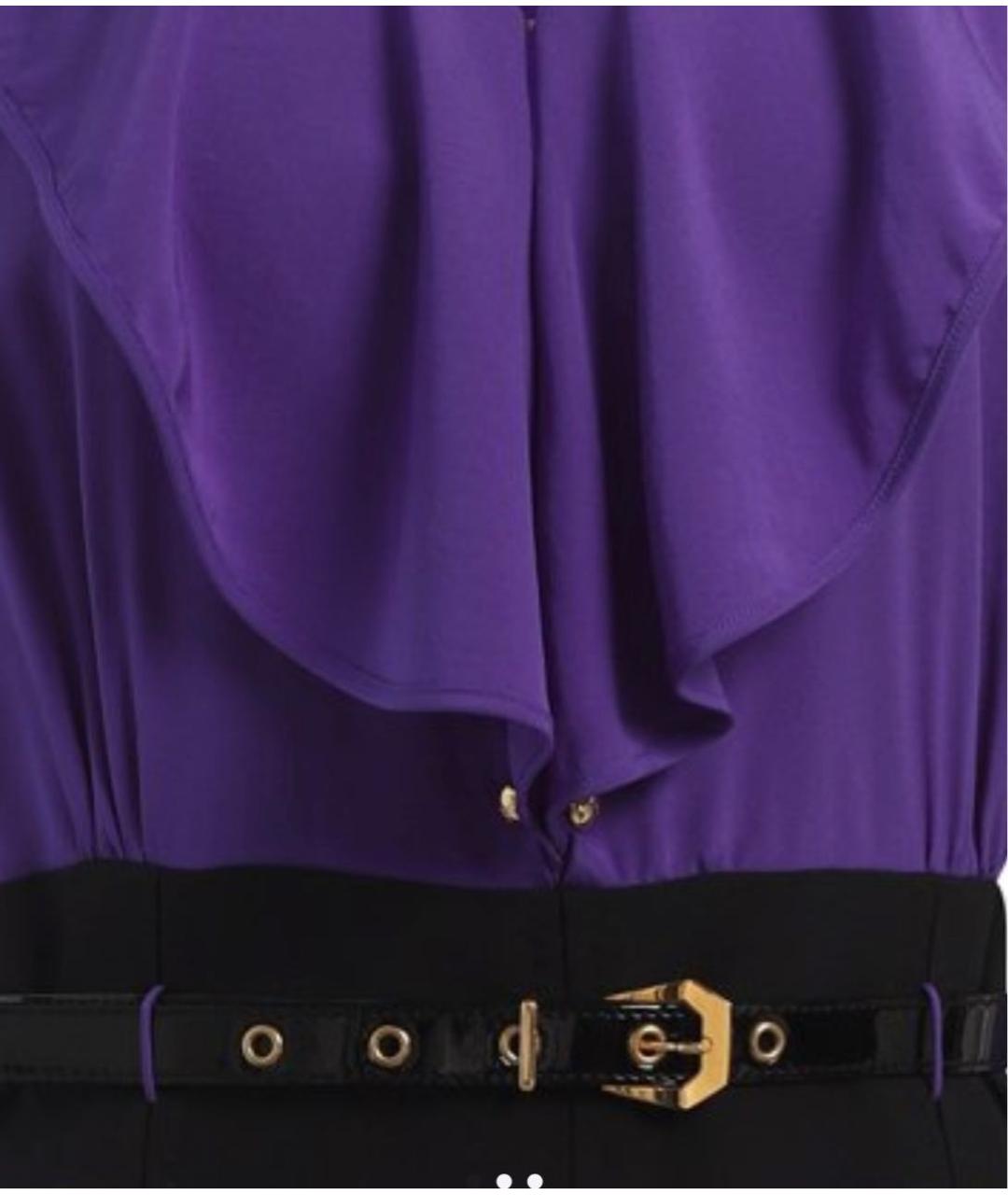 LOUIS VUITTON Фиолетовое шелковое повседневное платье, фото 5