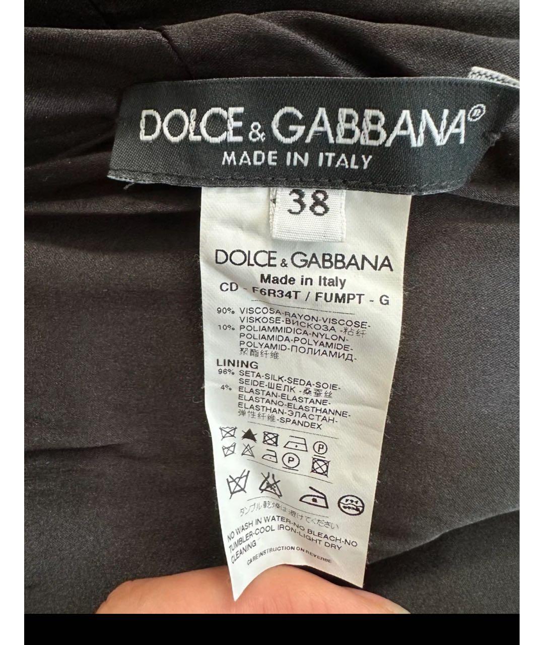 DOLCE&GABBANA Черное вискозное коктейльное платье, фото 4