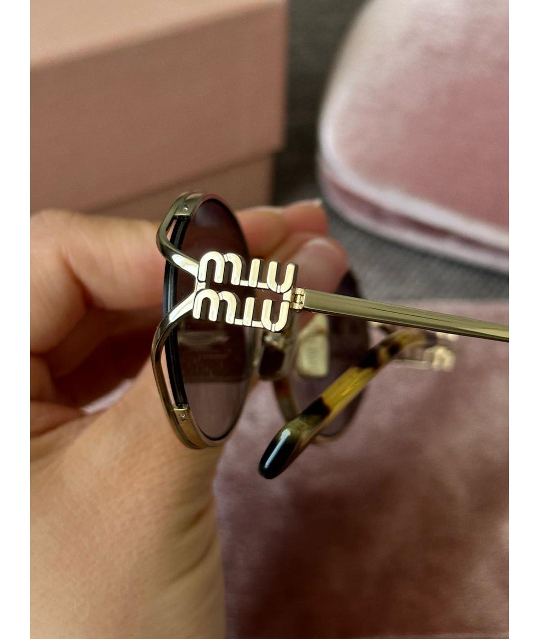 MIU MIU Серые металлические солнцезащитные очки, фото 4