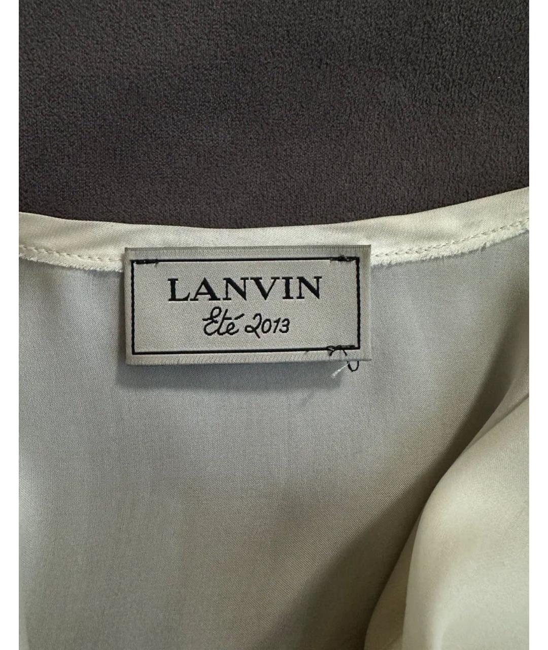 LANVIN Белая шелковая блузы, фото 4