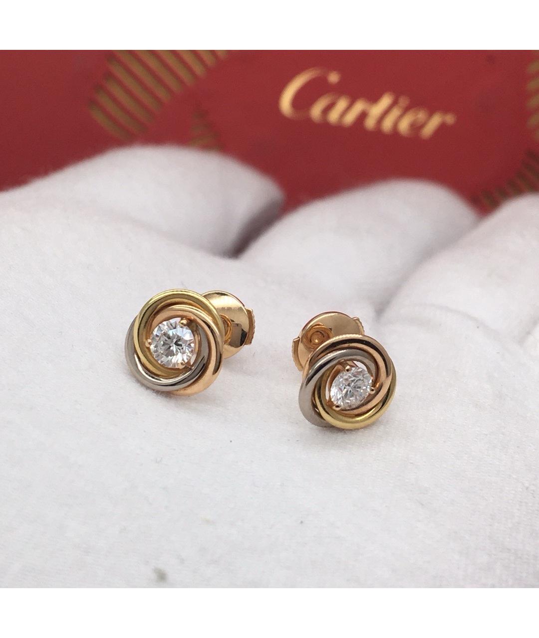 CARTIER Золотые серьги из белого золота, фото 2