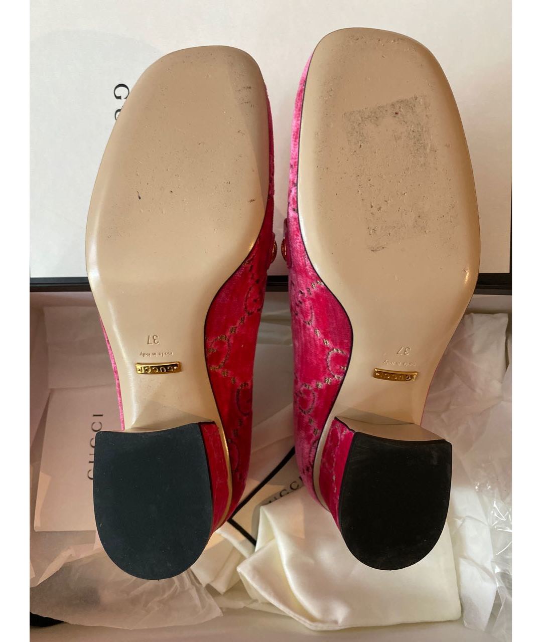GUCCI Розовые бархатные туфли, фото 6