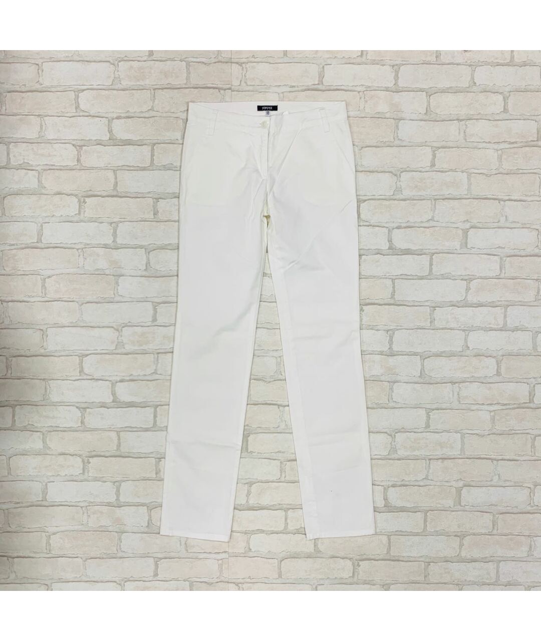 VERSACE Белые хлопковые прямые джинсы, фото 5