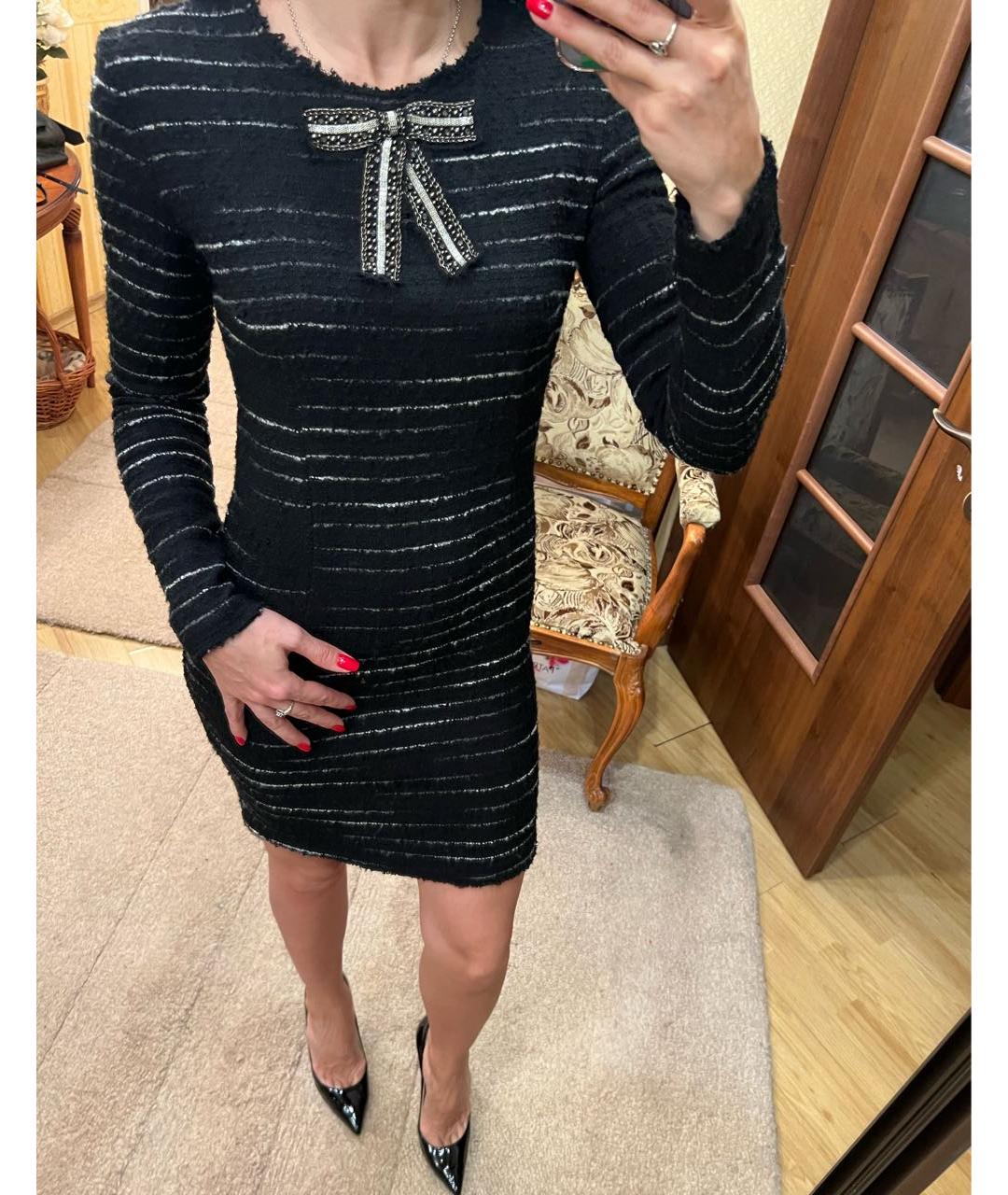 PINKO Черное хлопковое повседневное платье, фото 7