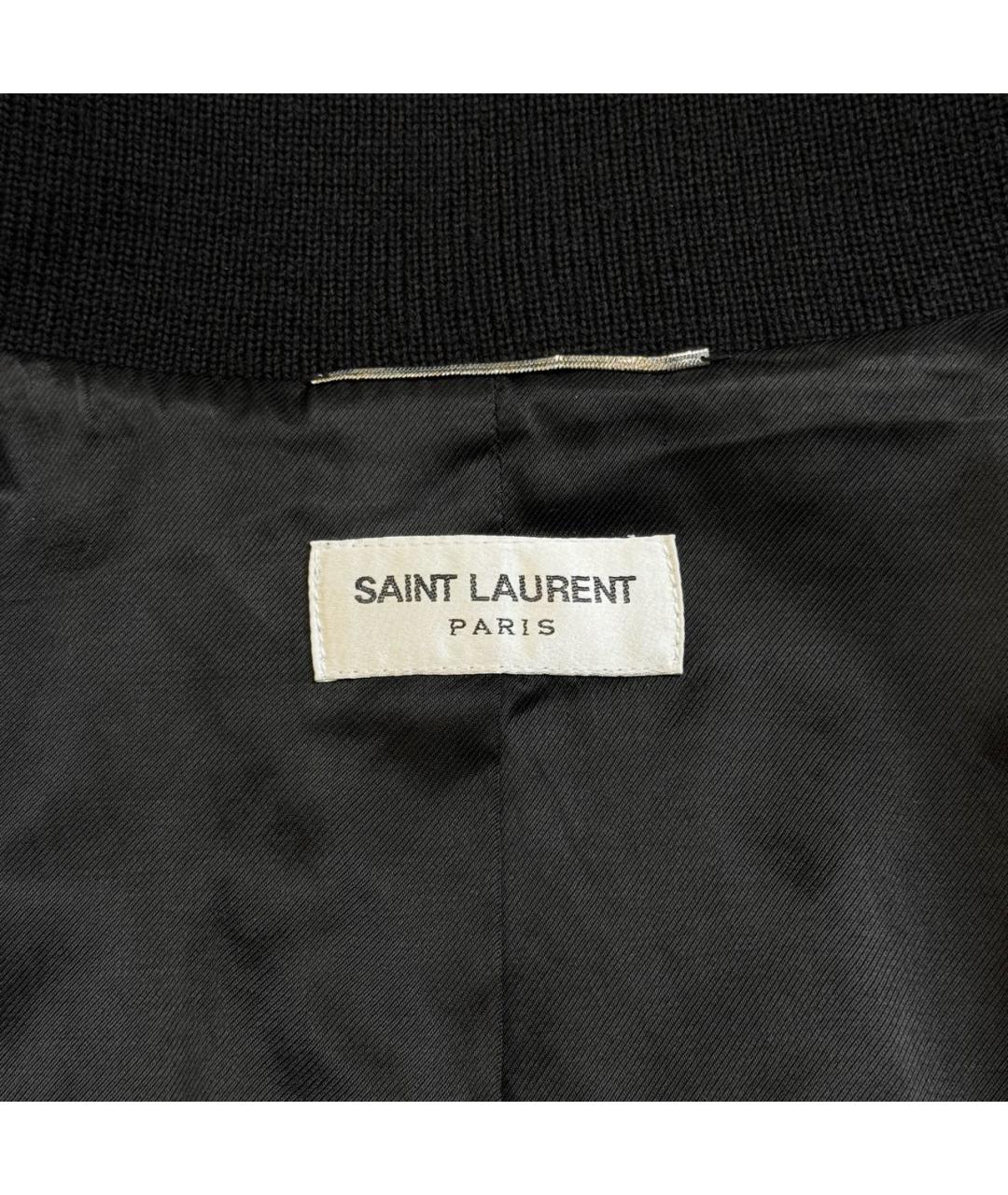 SAINT LAURENT Черная шерстяная куртка, фото 5