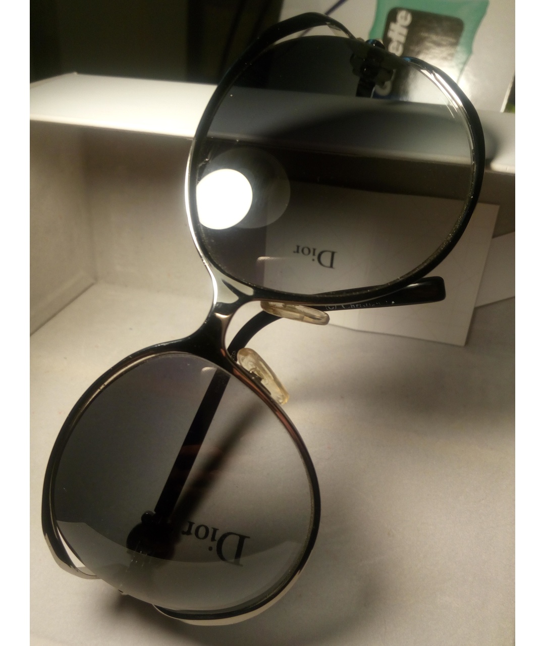 CHRISTIAN DIOR PRE-OWNED Серебряные металлические солнцезащитные очки, фото 7
