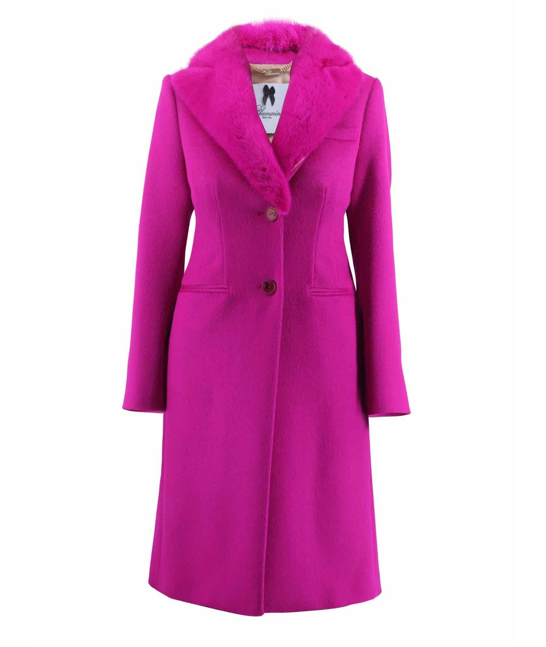BLUMARINE Розовое шерстяное пальто, фото 1