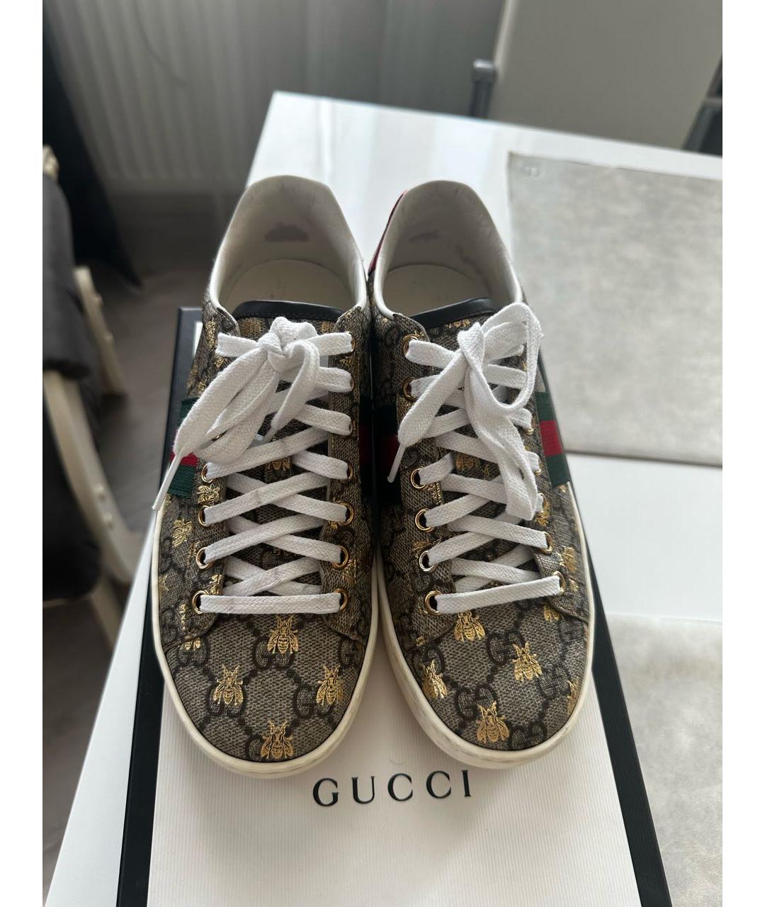 GUCCI Бежевые кеды, фото 2