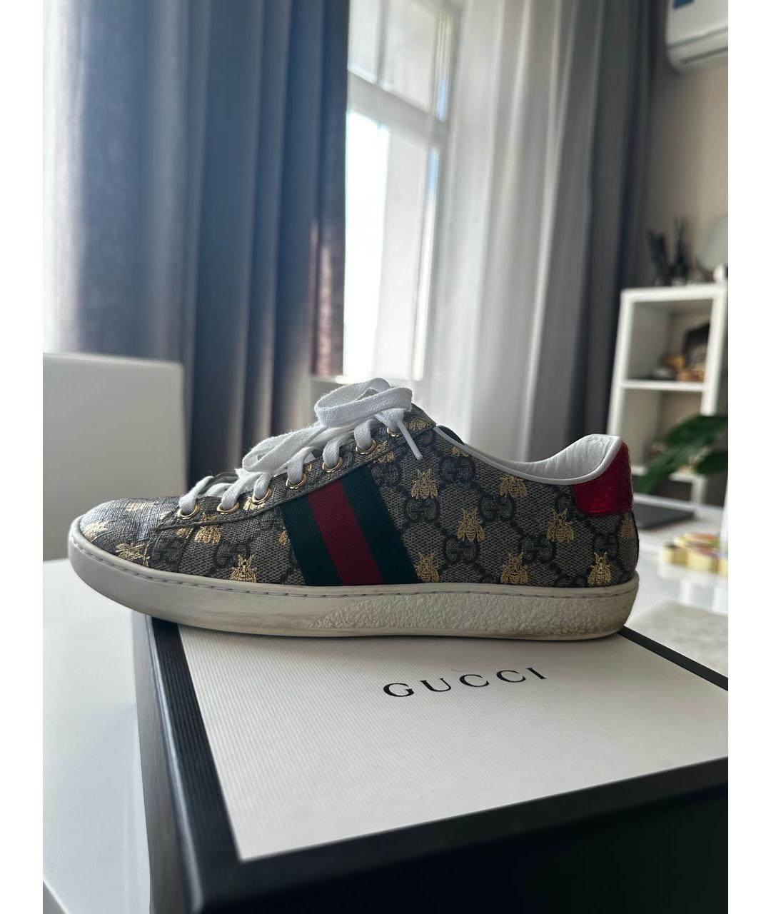 GUCCI Бежевые кеды, фото 5