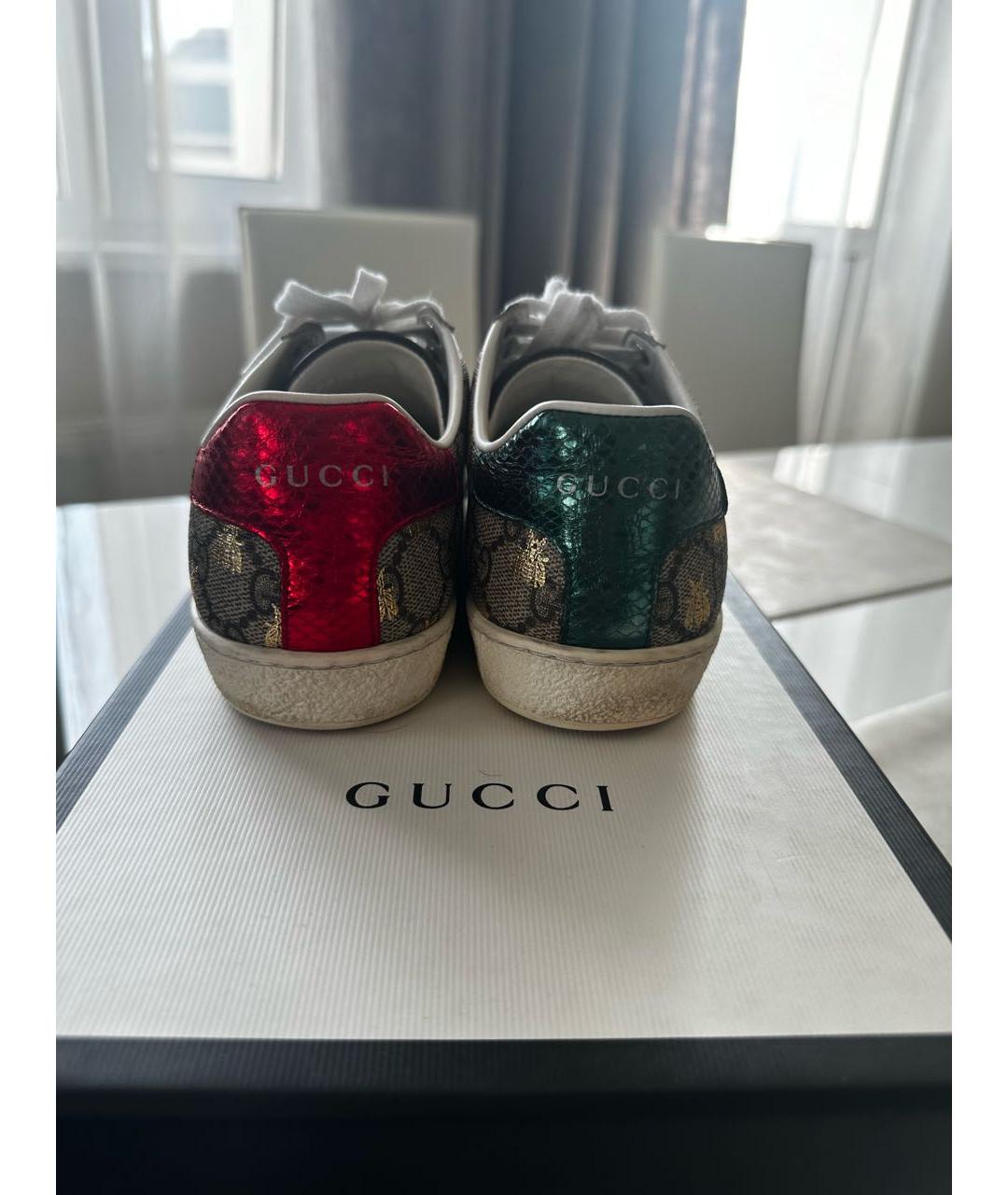 GUCCI Бежевые кеды, фото 4