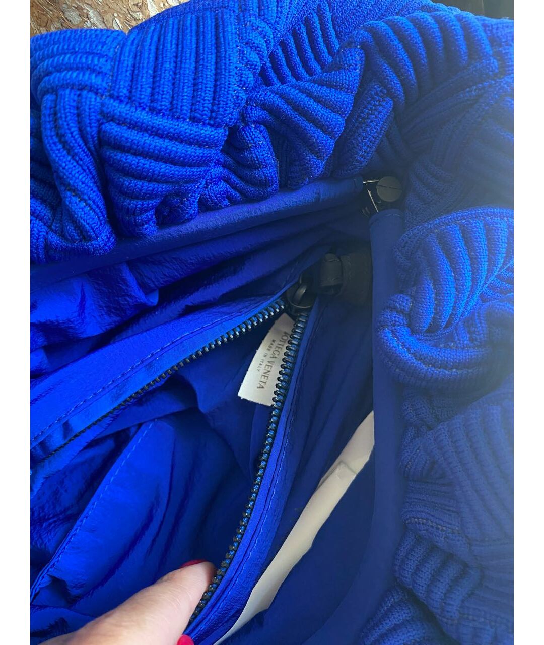 BOTTEGA VENETA Синяя тканевая сумка на плечо, фото 7