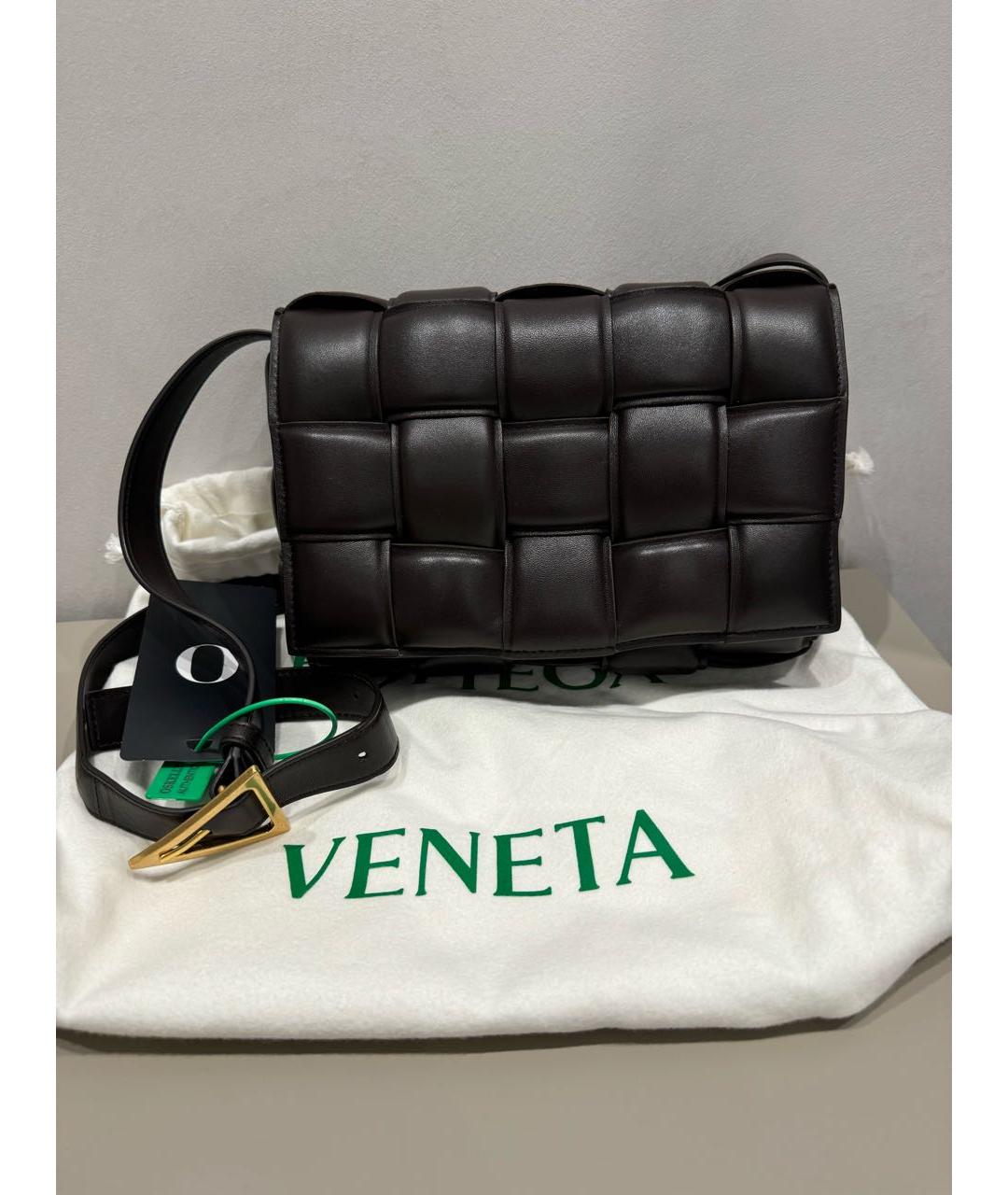 BOTTEGA VENETA Коричневая кожаная сумка через плечо, фото 3