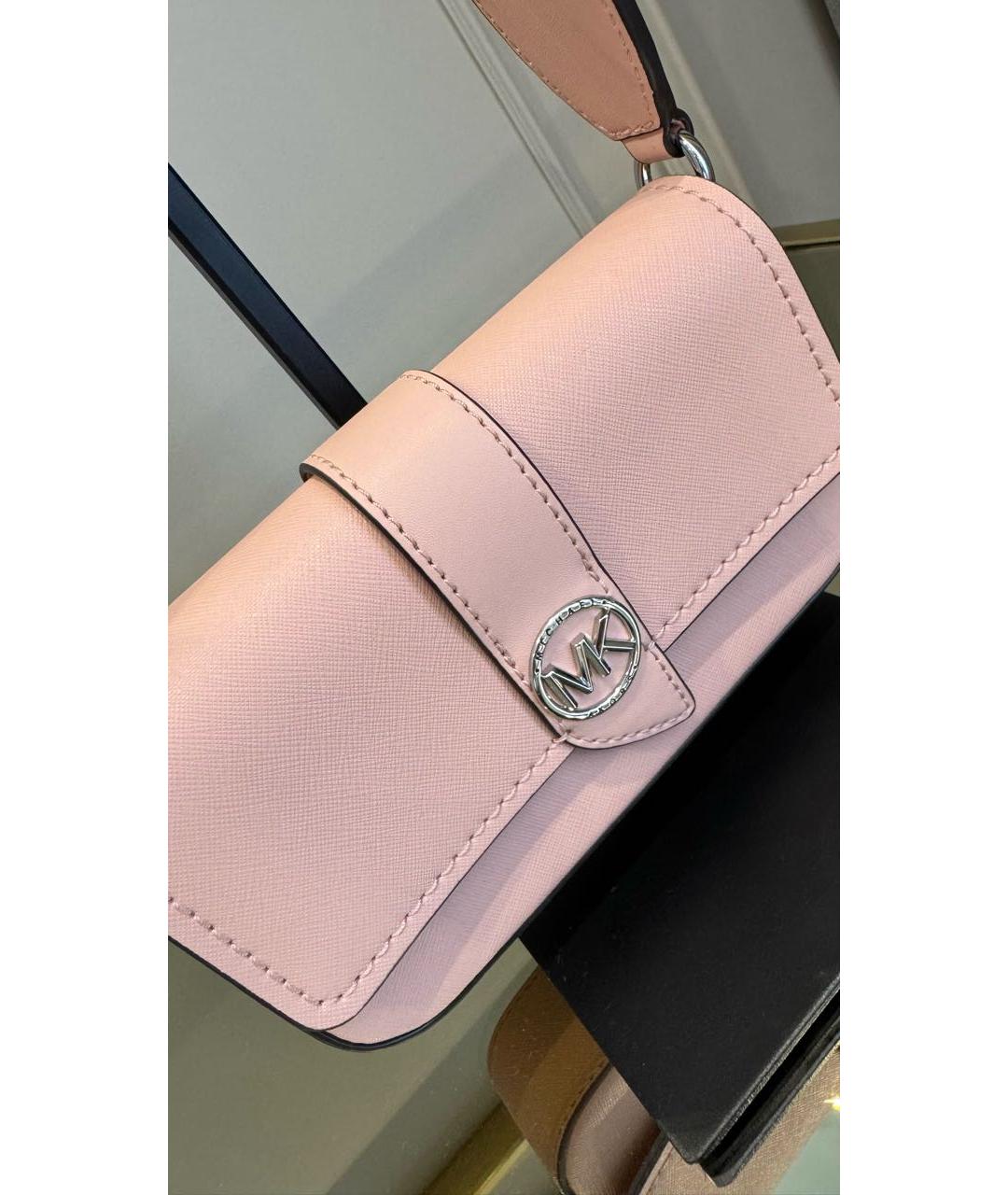 MICHAEL KORS Розовая кожаная сумка через плечо, фото 4