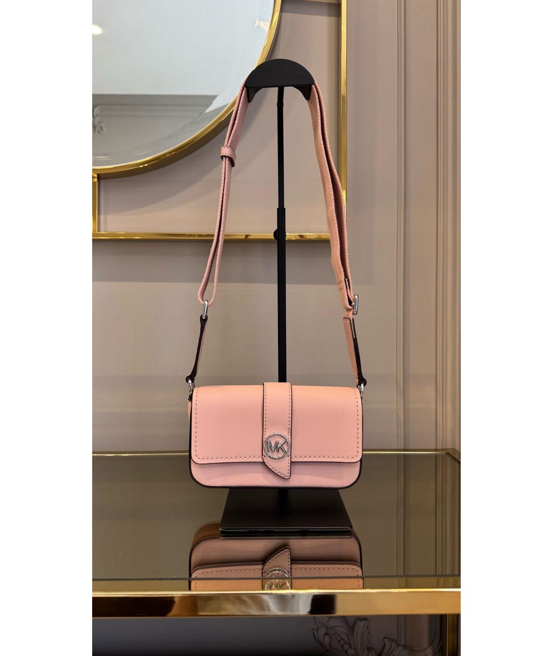 MICHAEL KORS Розовая кожаная сумка через плечо, фото 2