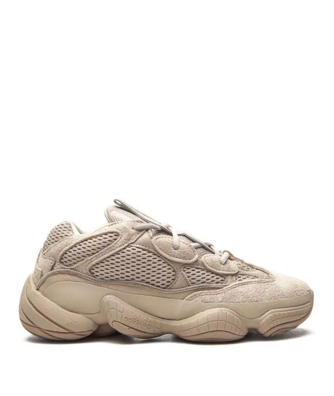 ADIDAS YEEZY Бежевые текстильные низкие кроссовки / кеды, фото 1