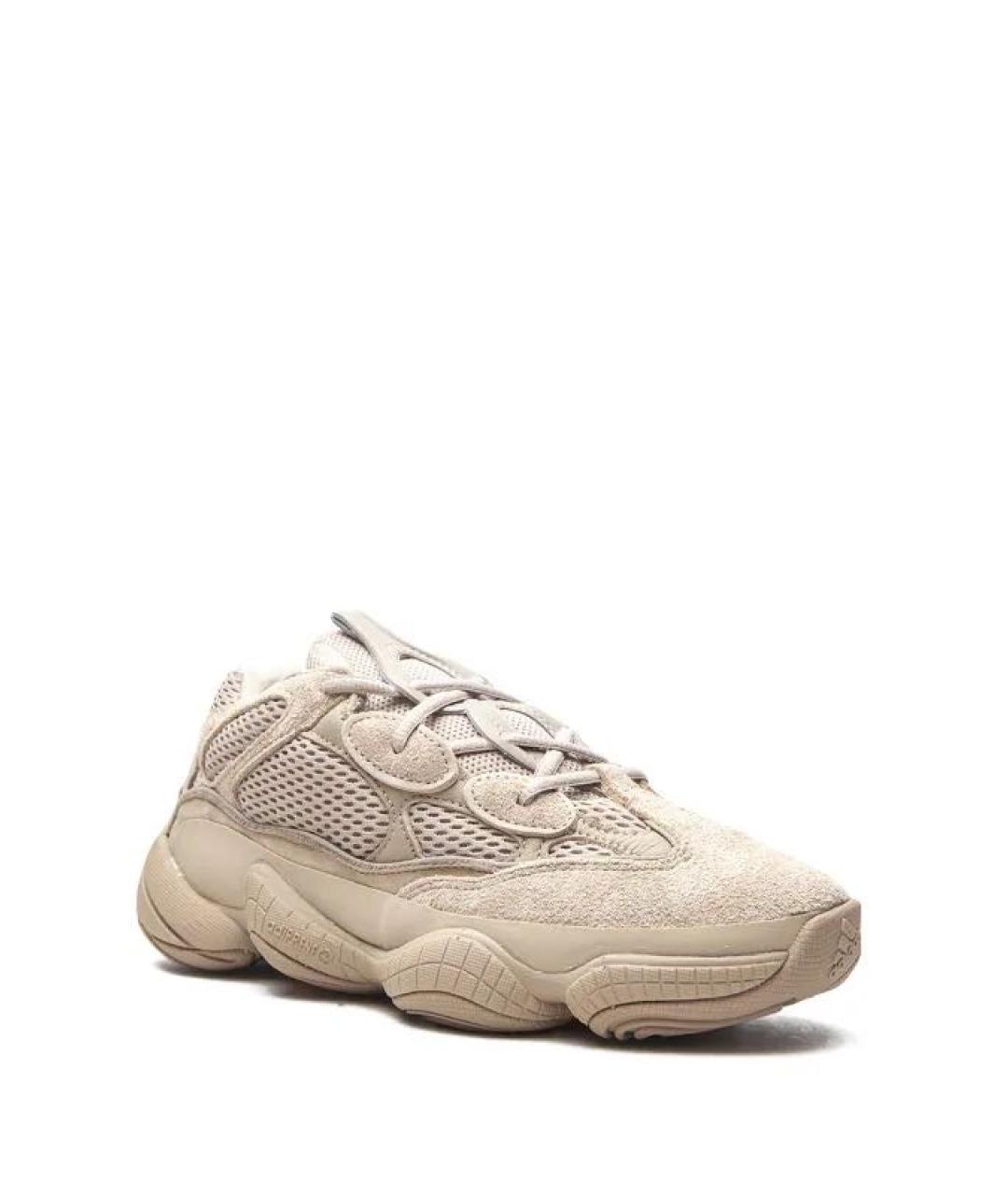 ADIDAS YEEZY Бежевые текстильные низкие кроссовки / кеды, фото 2