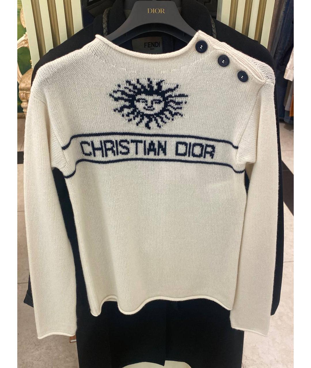 CHRISTIAN DIOR Белый кашемировый джемпер / свитер, фото 5