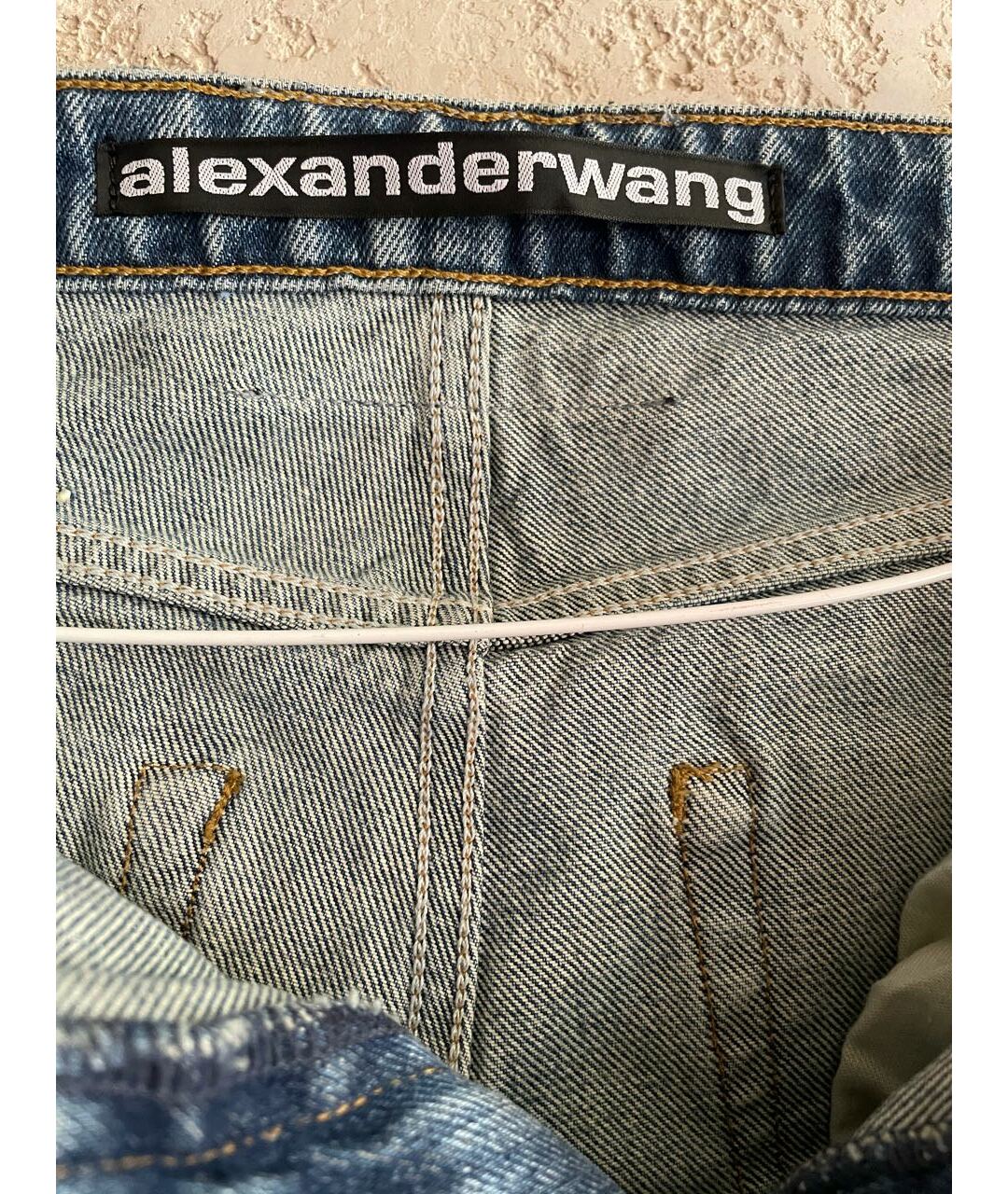 ALEXANDER WANG Синие хлопковые прямые джинсы, фото 3