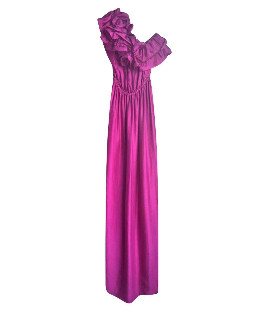 LANVIN Фуксия шелковое вечернее платье, фото 1