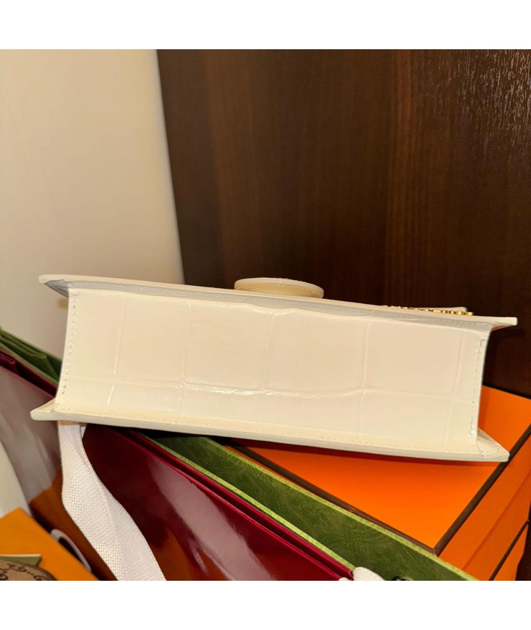 JACQUEMUS Белая кожаная сумка через плечо, фото 6
