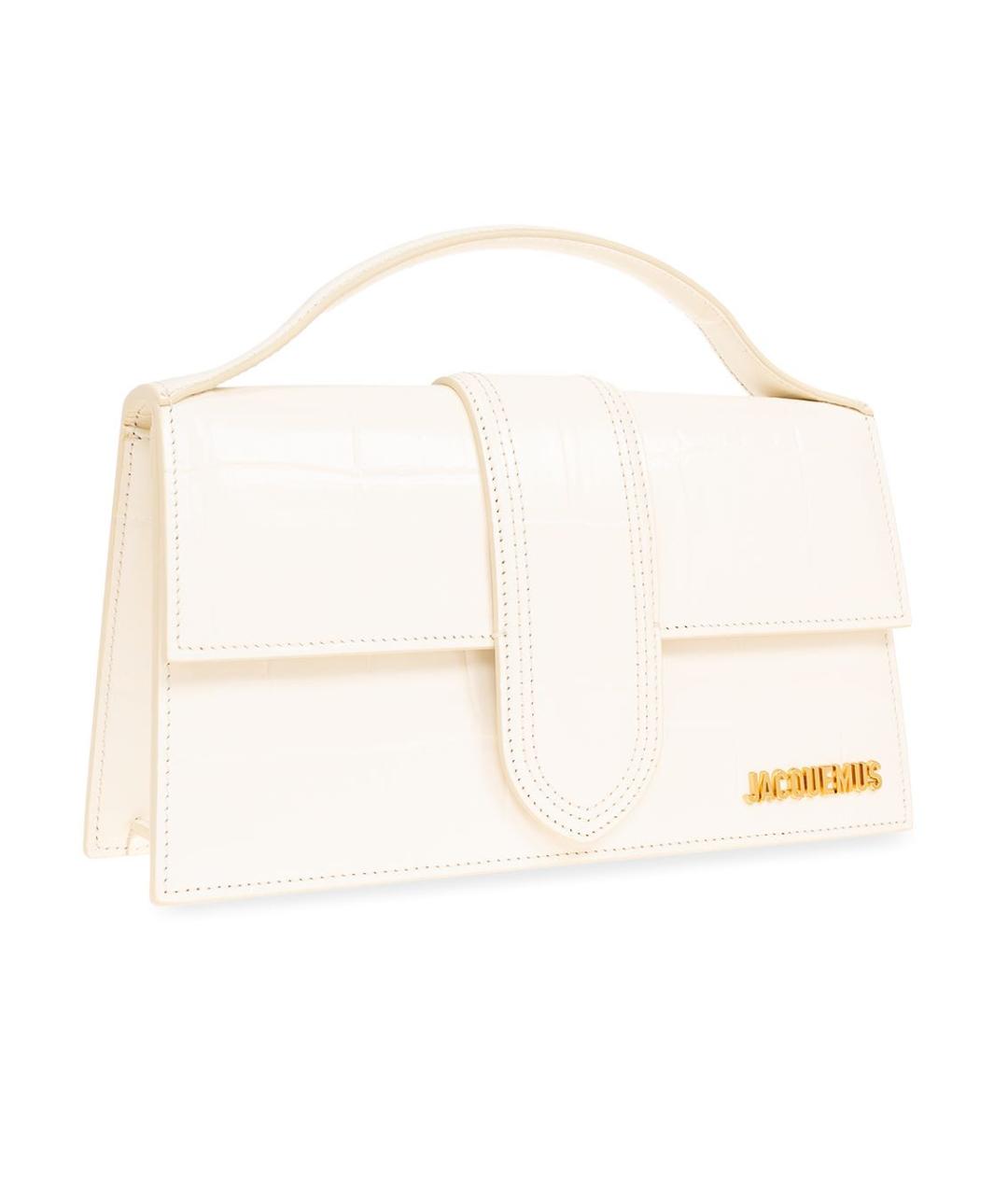 JACQUEMUS Белая кожаная сумка через плечо, фото 3