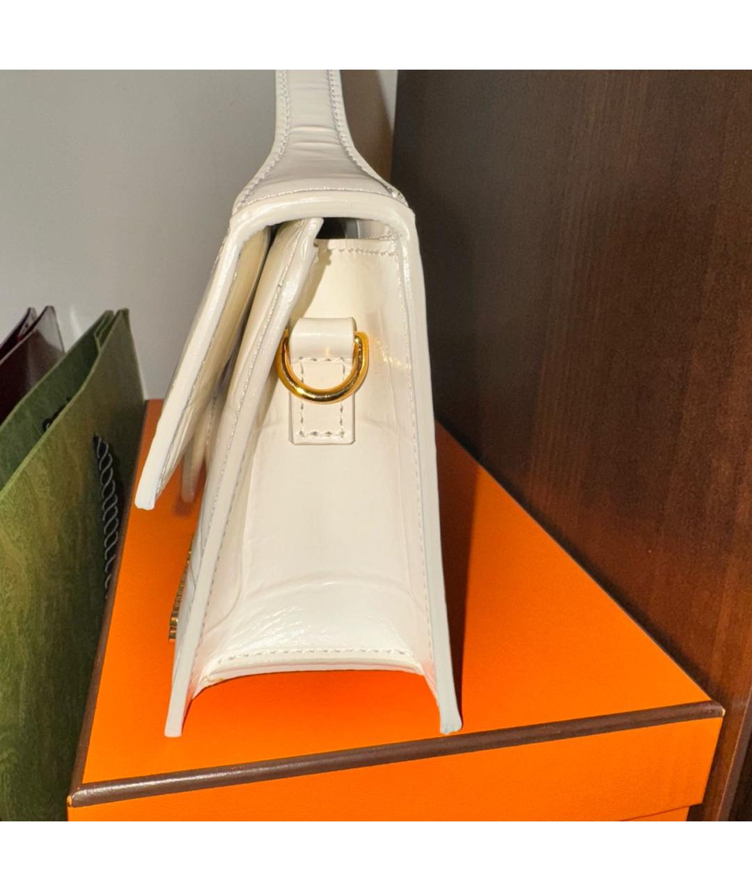 JACQUEMUS Белая кожаная сумка через плечо, фото 3
