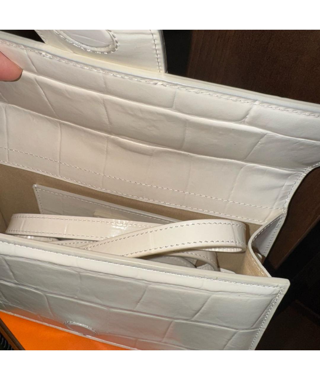 JACQUEMUS Белая кожаная сумка через плечо, фото 8