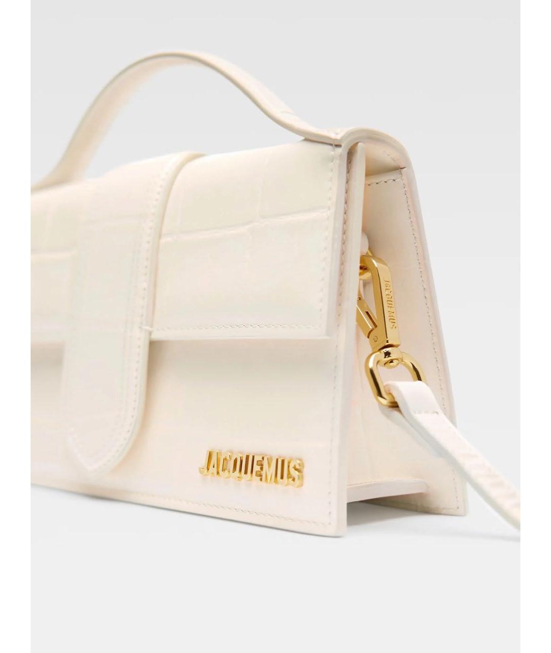 JACQUEMUS Белая кожаная сумка через плечо, фото 3