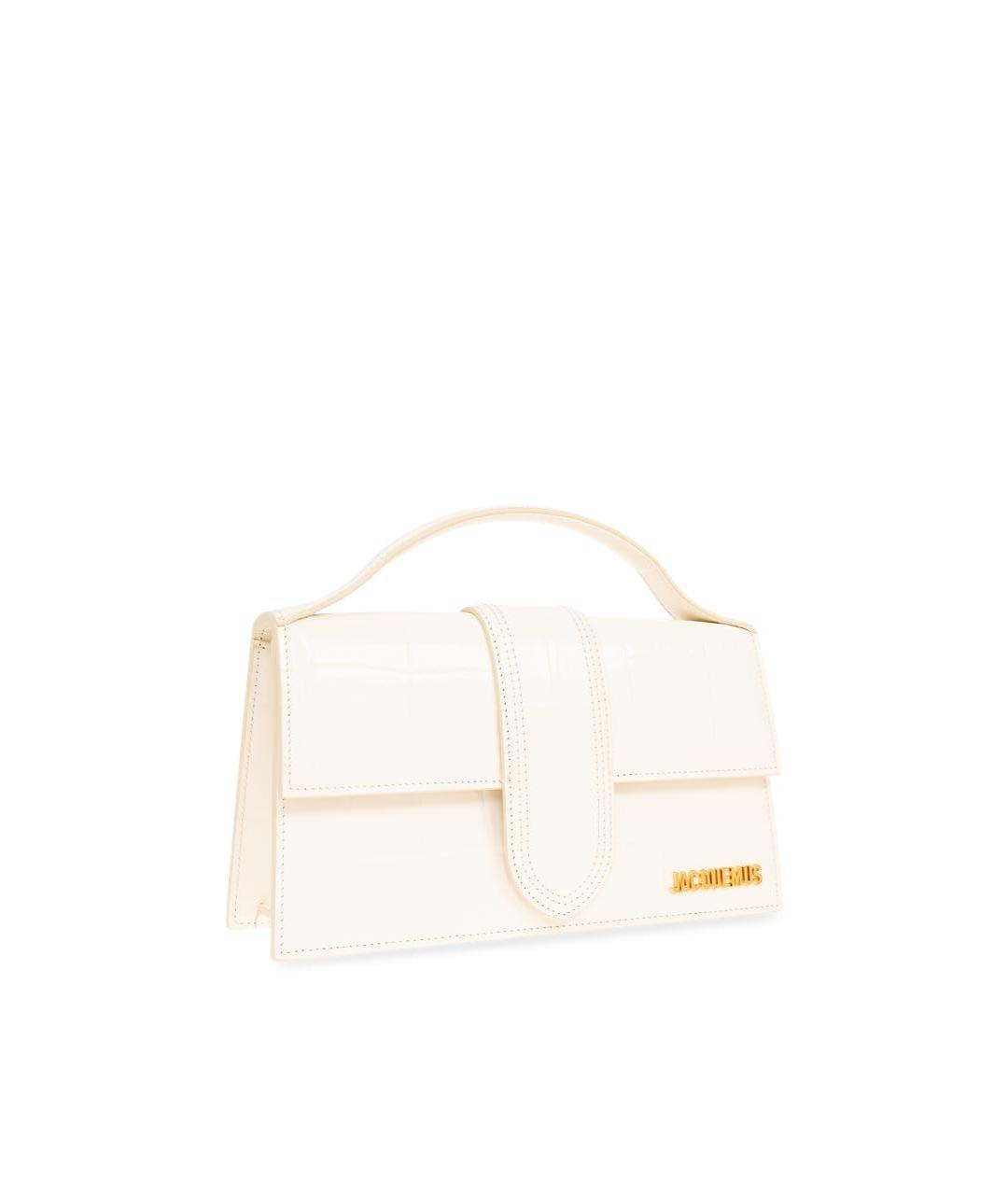 JACQUEMUS Белая кожаная сумка через плечо, фото 3