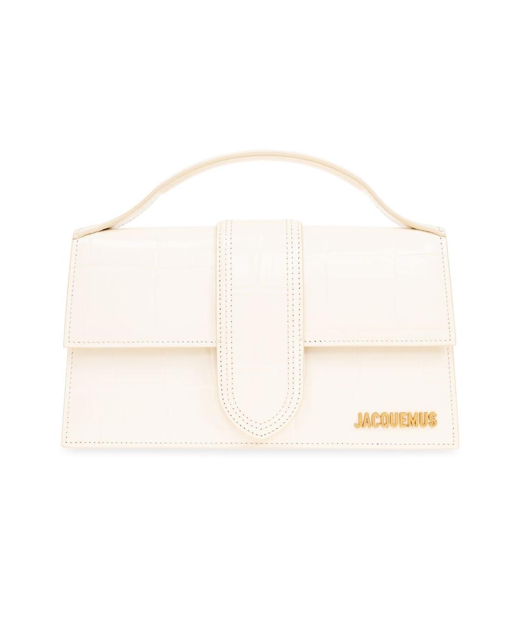 JACQUEMUS Белая кожаная сумка через плечо, фото 2