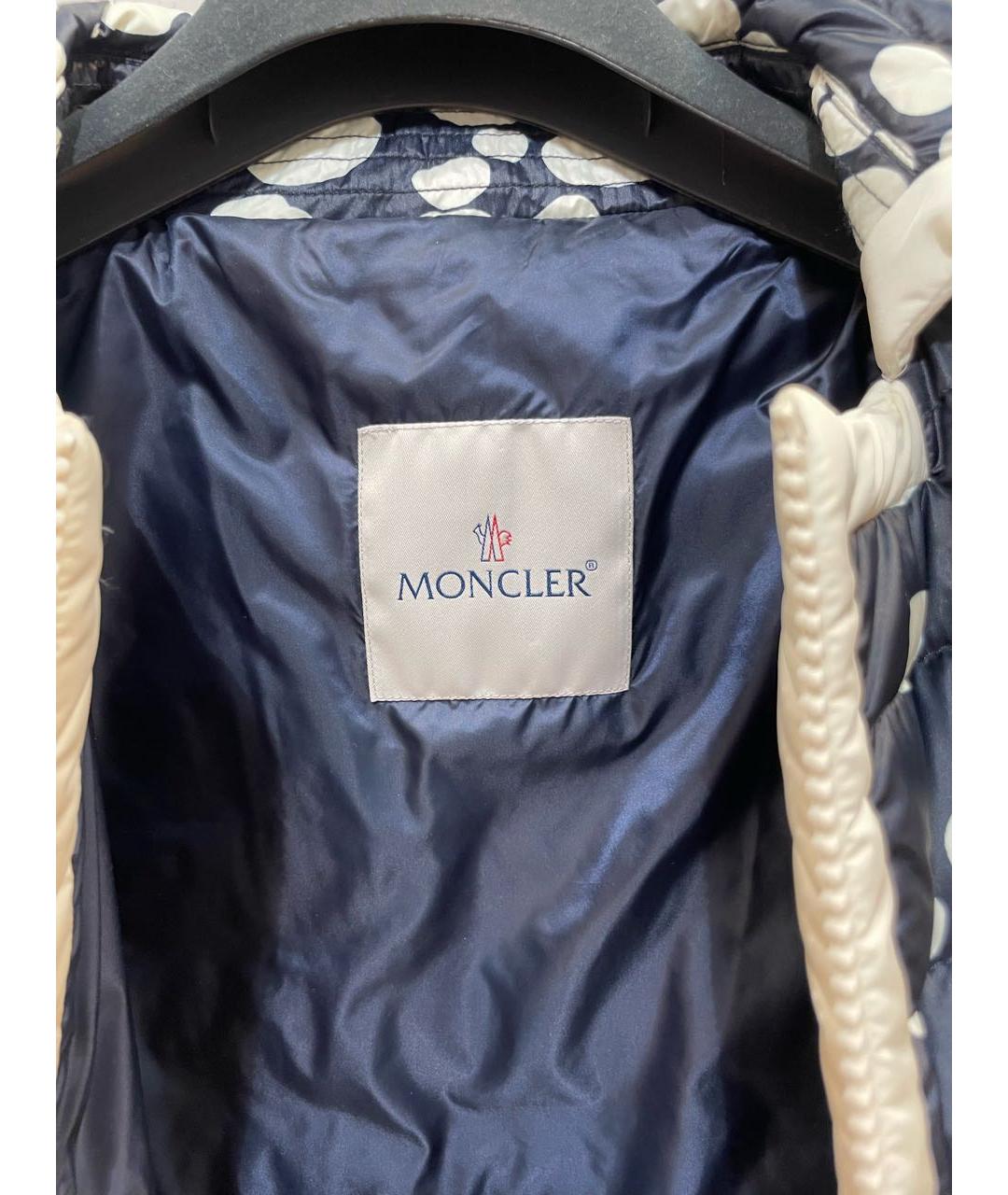MONCLER Темно-синяя полиэстеровая куртка, фото 4