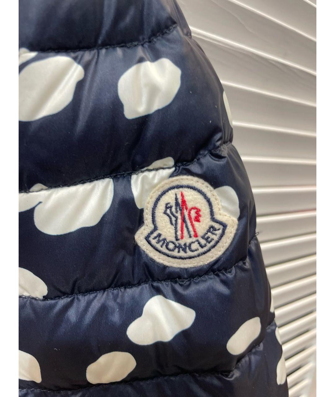 MONCLER Темно-синяя полиэстеровая куртка, фото 3