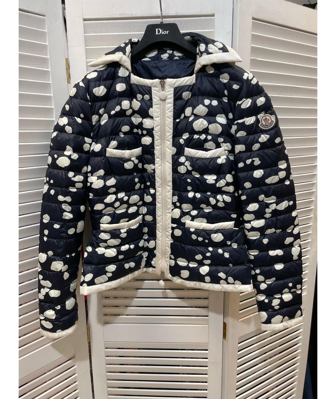 MONCLER Темно-синяя полиэстеровая куртка, фото 9
