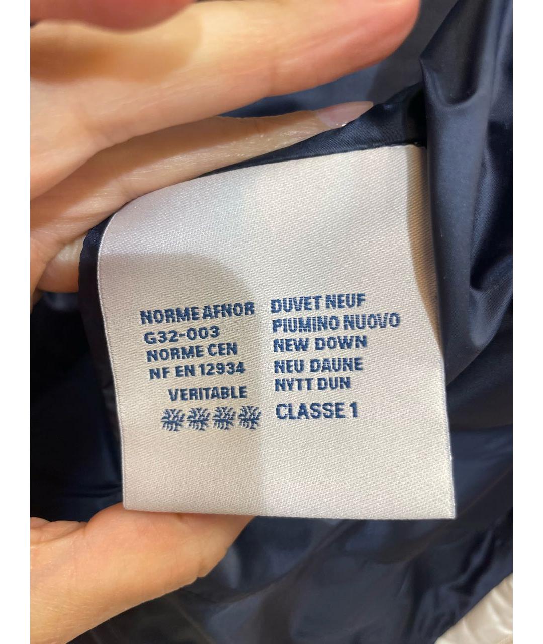MONCLER Темно-синяя полиэстеровая куртка, фото 6