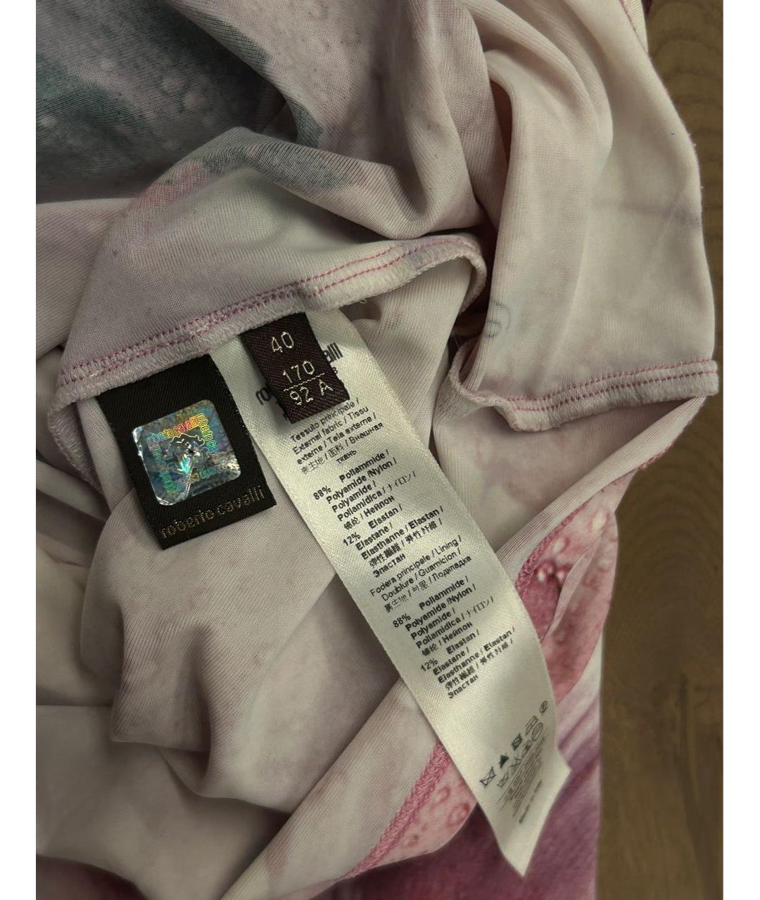 ROBERTO CAVALLI Розовое полиамидовое коктейльное платье, фото 5