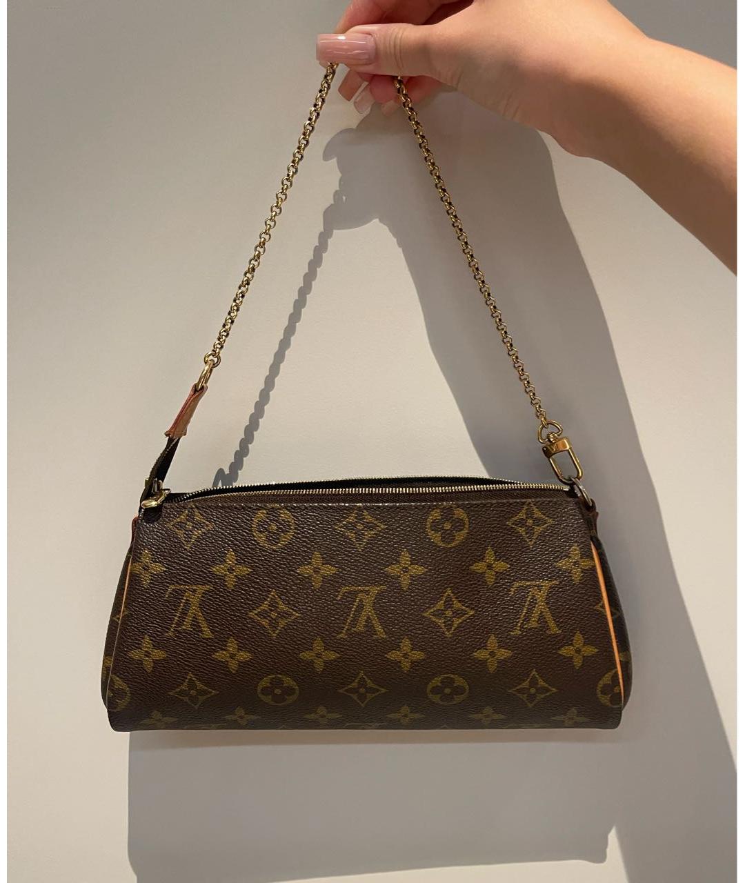 LOUIS VUITTON Коричневая кожаная сумка через плечо, фото 3