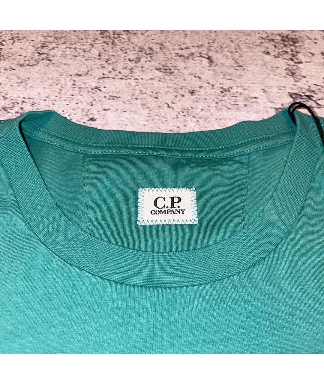 CP COMPANY Бирюзовая хлопковая футболка, фото 4