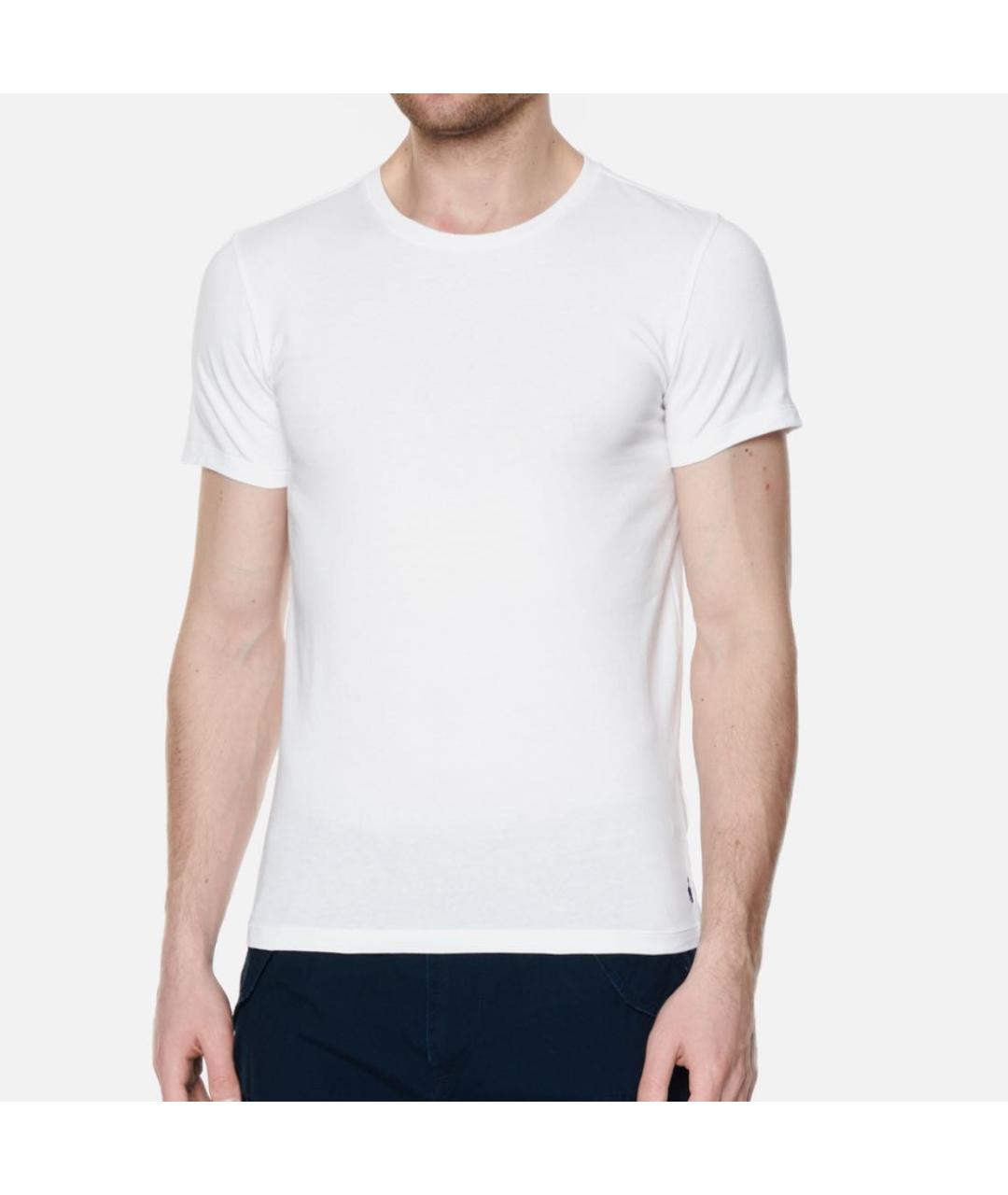 POLO RALPH LAUREN Белая хлопко-эластановая футболка, фото 2