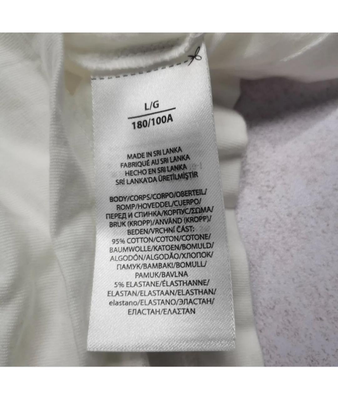 POLO RALPH LAUREN Белая хлопко-эластановая футболка, фото 3